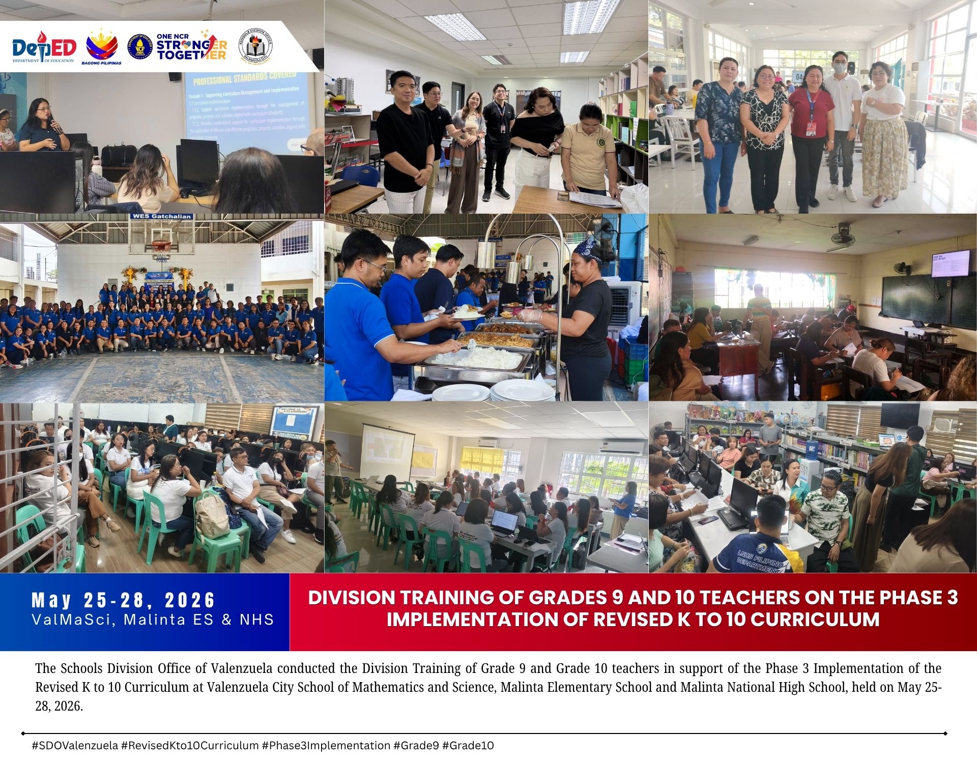 DIVISION TRAINING OF GRADEs 9 and 10 TEACHERS ON THE PHASE 3 IMPLEMENTATION OF REVISED K TO 10 CURRICULUM